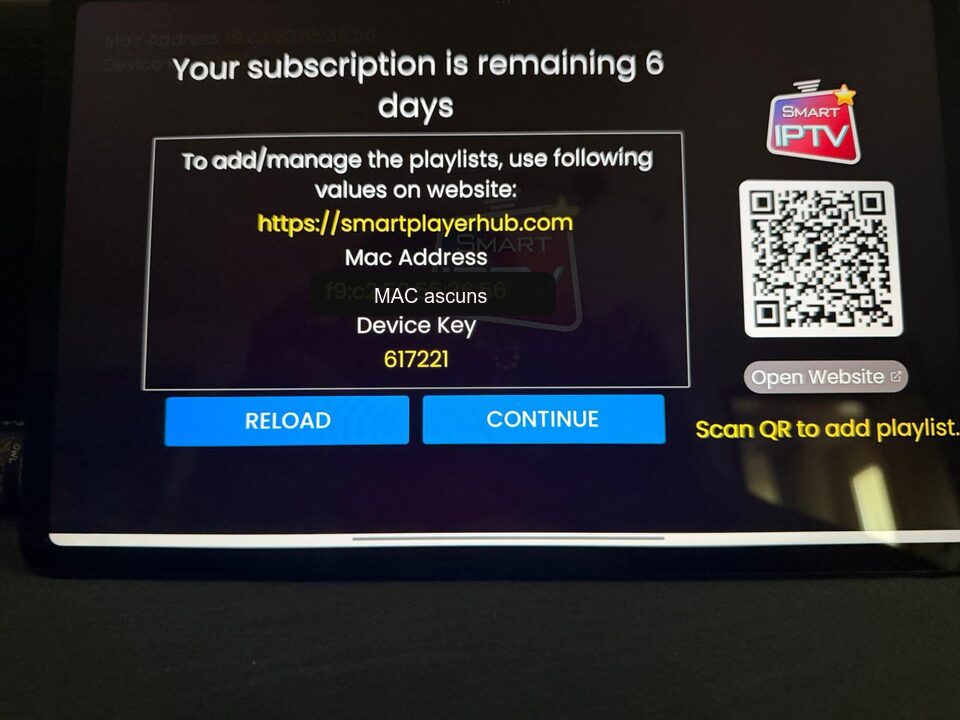 Exemplu aplicatie falsa Smart Player Hub pe televizor